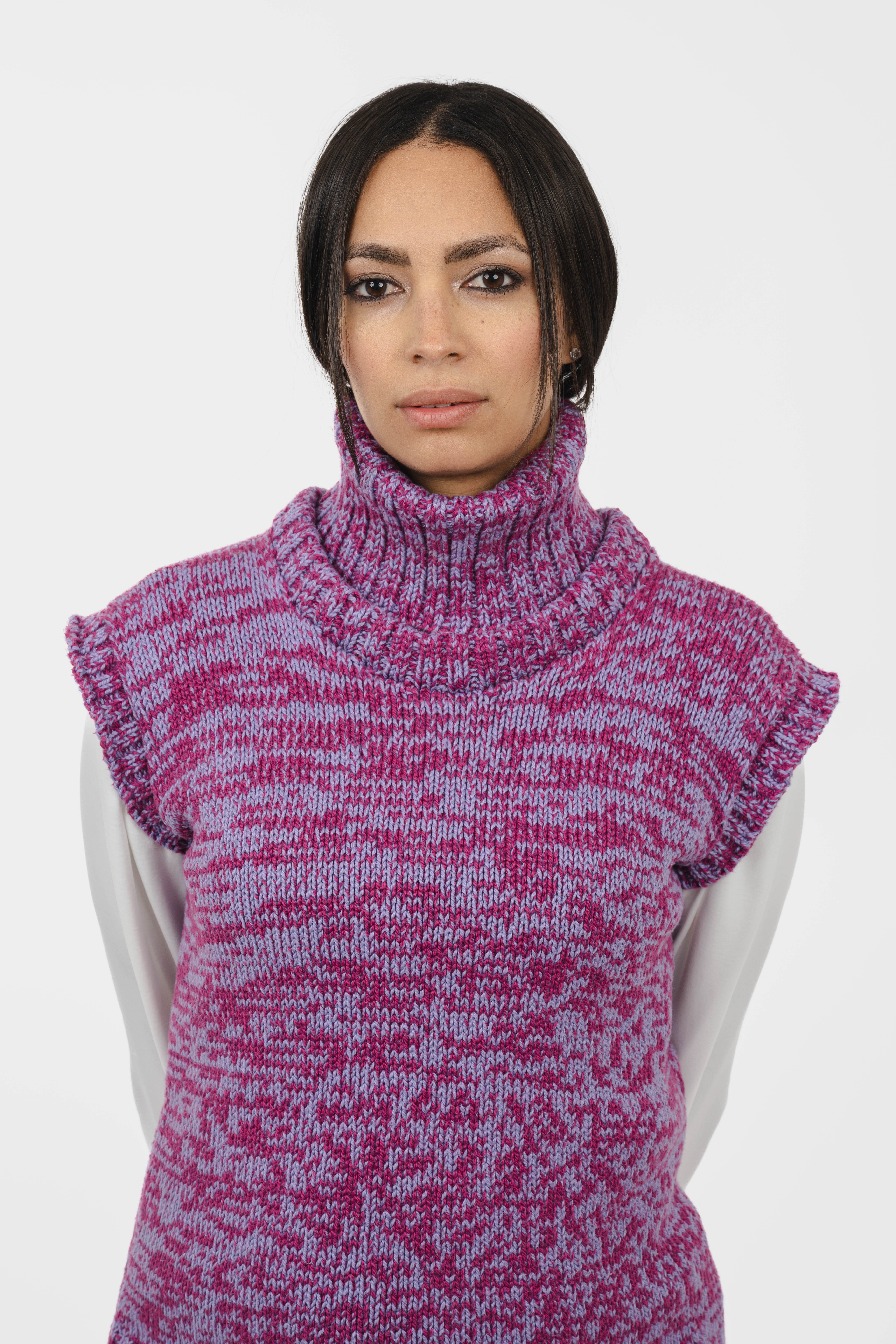 Le Pull Marbré Violet