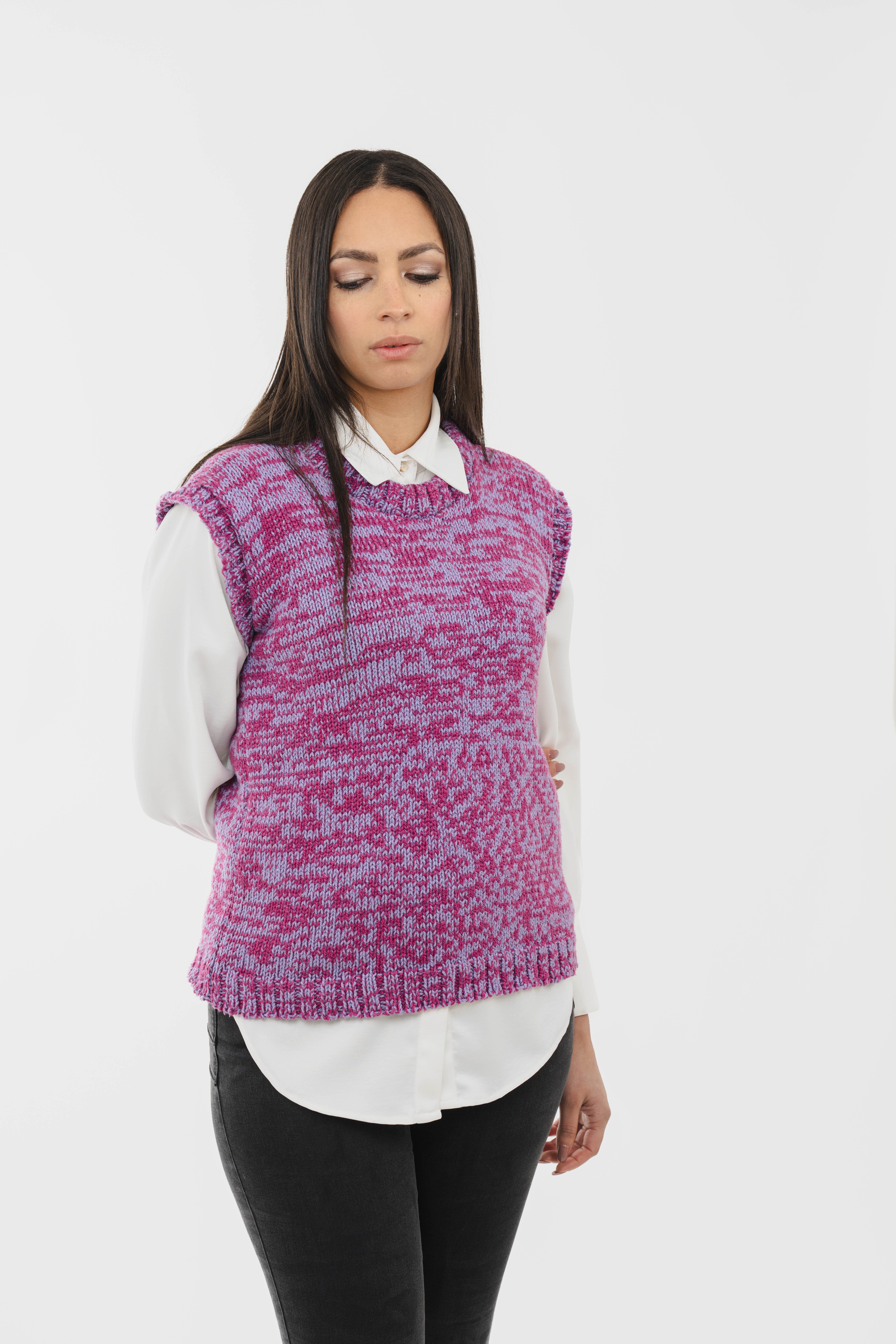 Le Pull Marbré Violet
