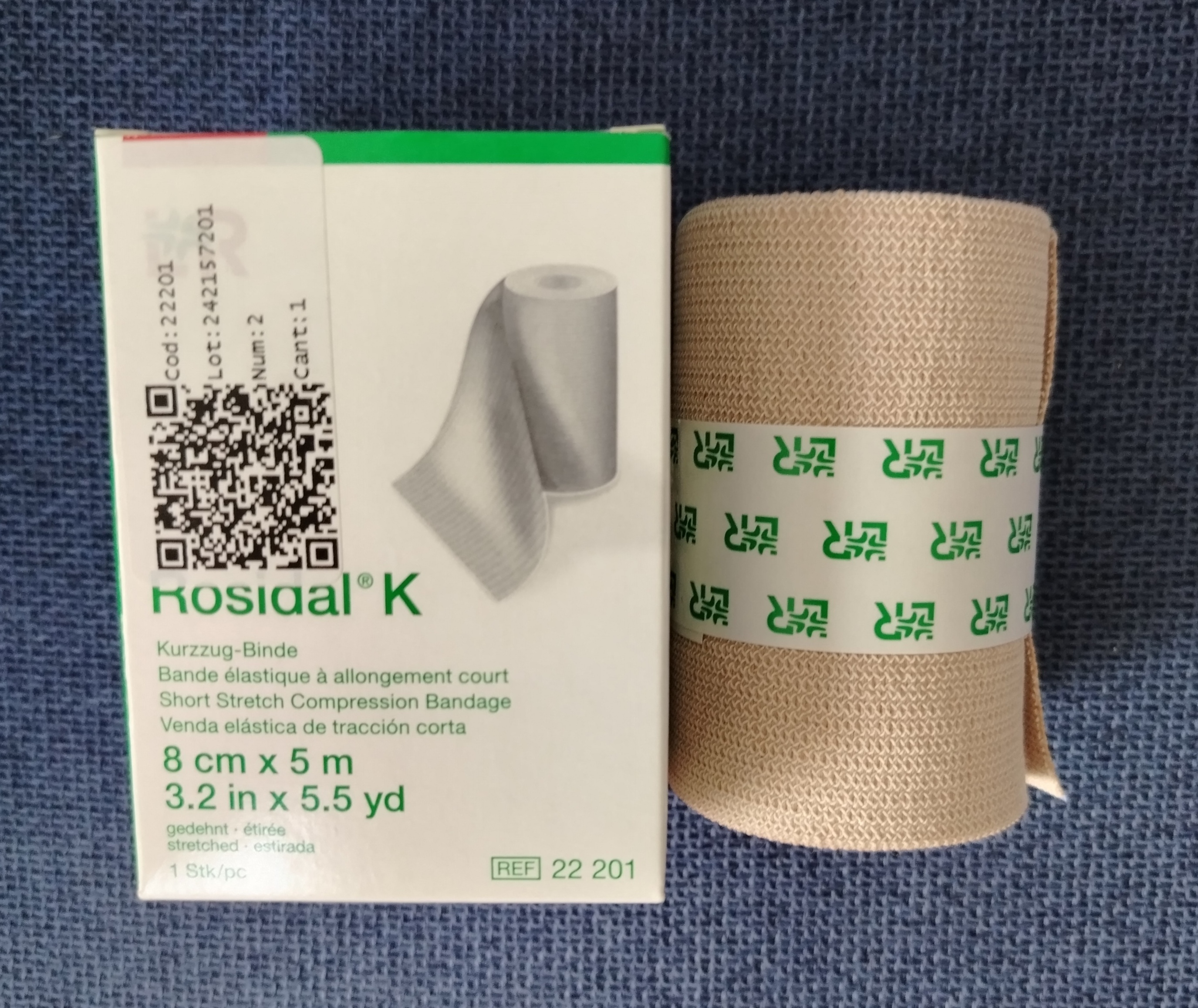 Venda Elástica de Tracción Corta (8 cm x 5 m)