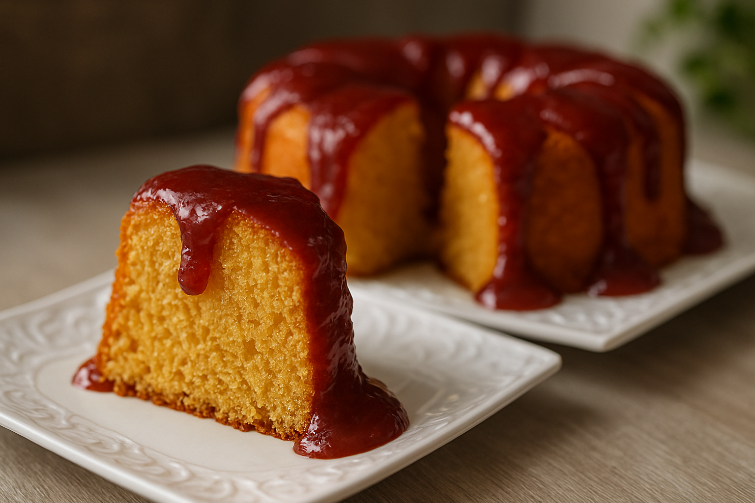 Bolo Vulcão - Fubá com Goiabada