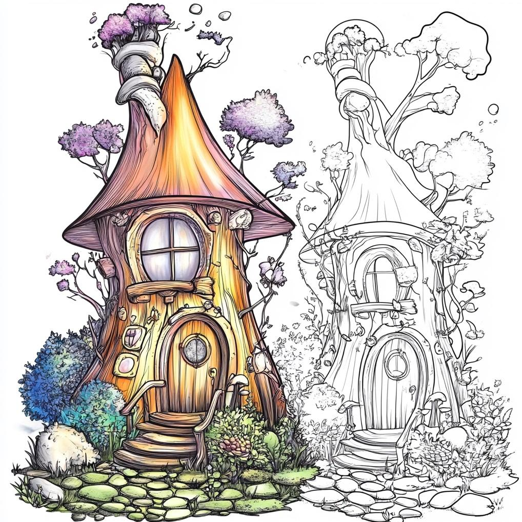 Les Maisons des fées Imaginer Colorier Se Relaxer