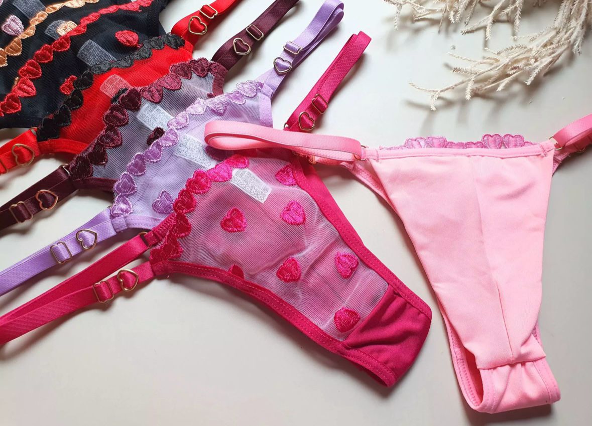 Tanga Fio Duplo Tule Bordado