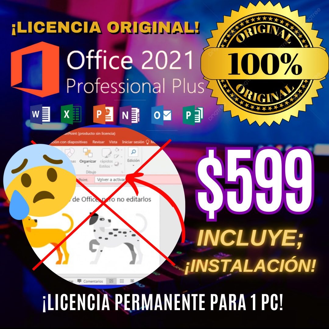 LICENCIA + INSTALACION MICROSOFT OFFICE PROFESSIONAL PLUS 2021