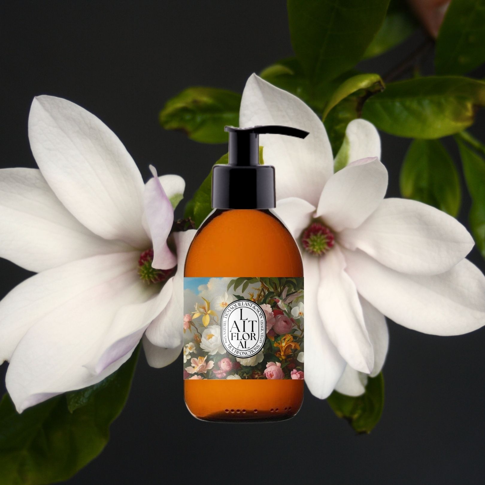 Lait de Fleurs. Aux fleurs de lys, Rose, probiotiques & Magnolia 