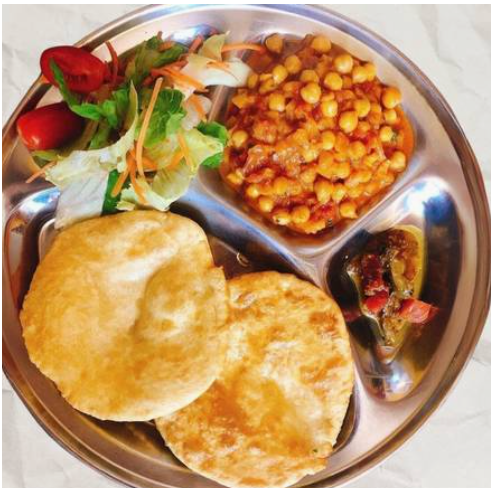 Channa Puri (2 Piece) With Onion and Mixed pickles