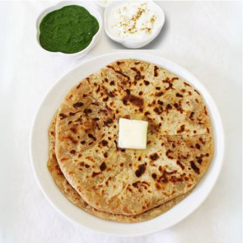 Aloo Pyaz Paratha + Mixed Pickle + 8 oz. Dahi