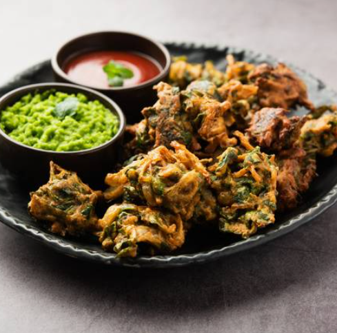 Veg Pakora - With Red and Green Chutney (On Side) (1/2 lb)
