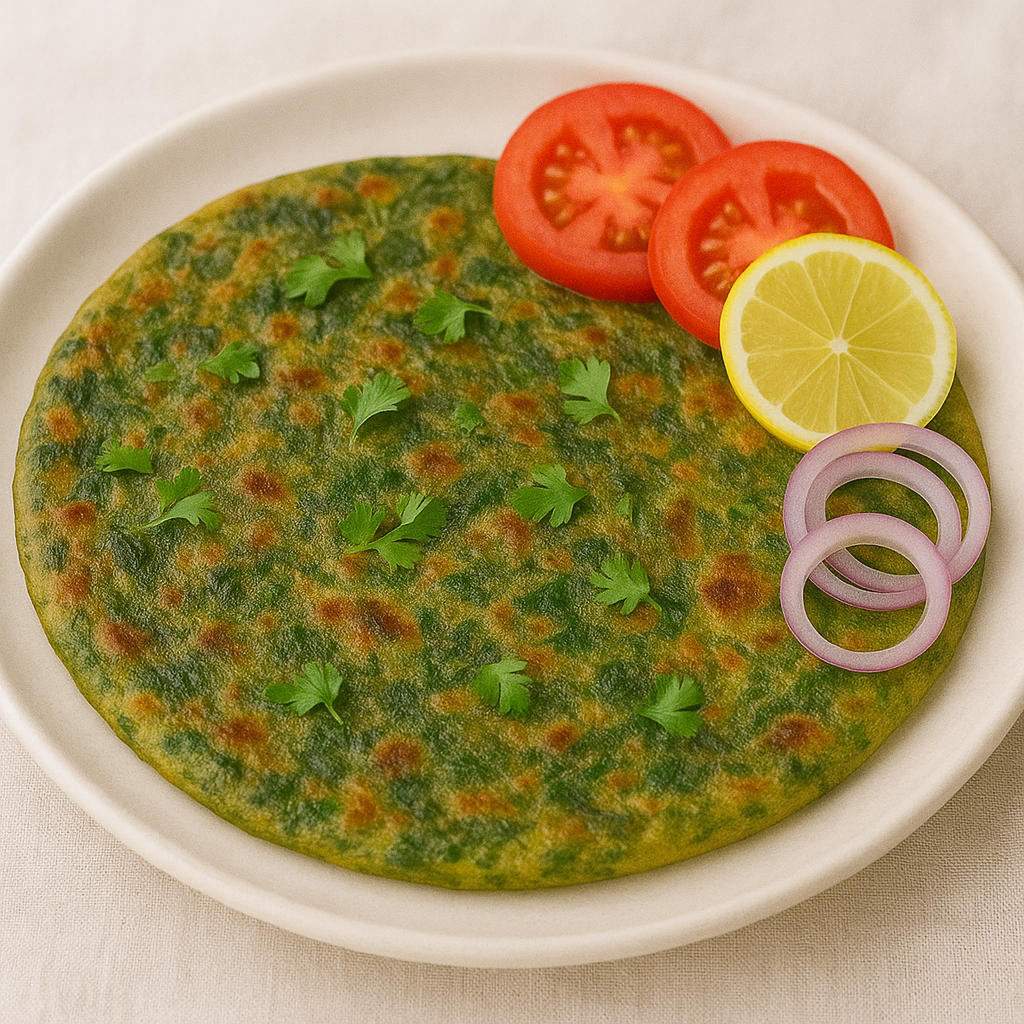 Methi Palak Paratha + Mixed Pickle + Dahi (4 oz)