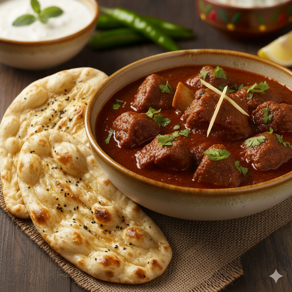 Goat Curry (16 oz) + 2 Naan