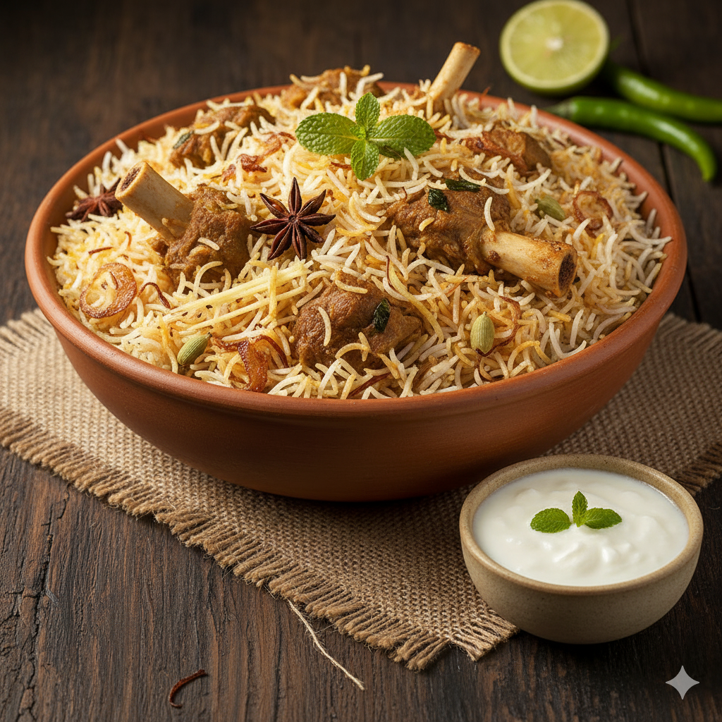 Goat Biryani + Dahi (4 oz)