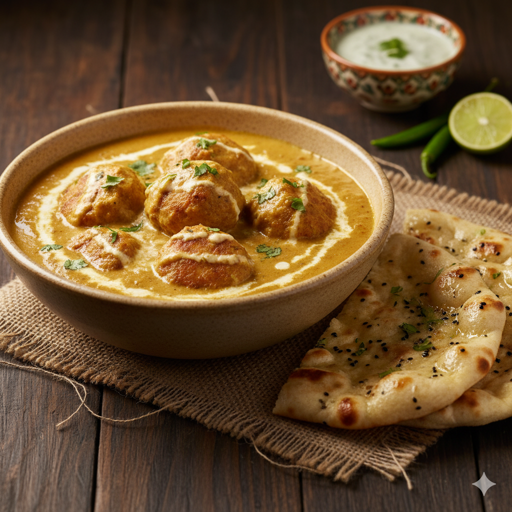 Malai Kofta (16 oz) + 2 Naan