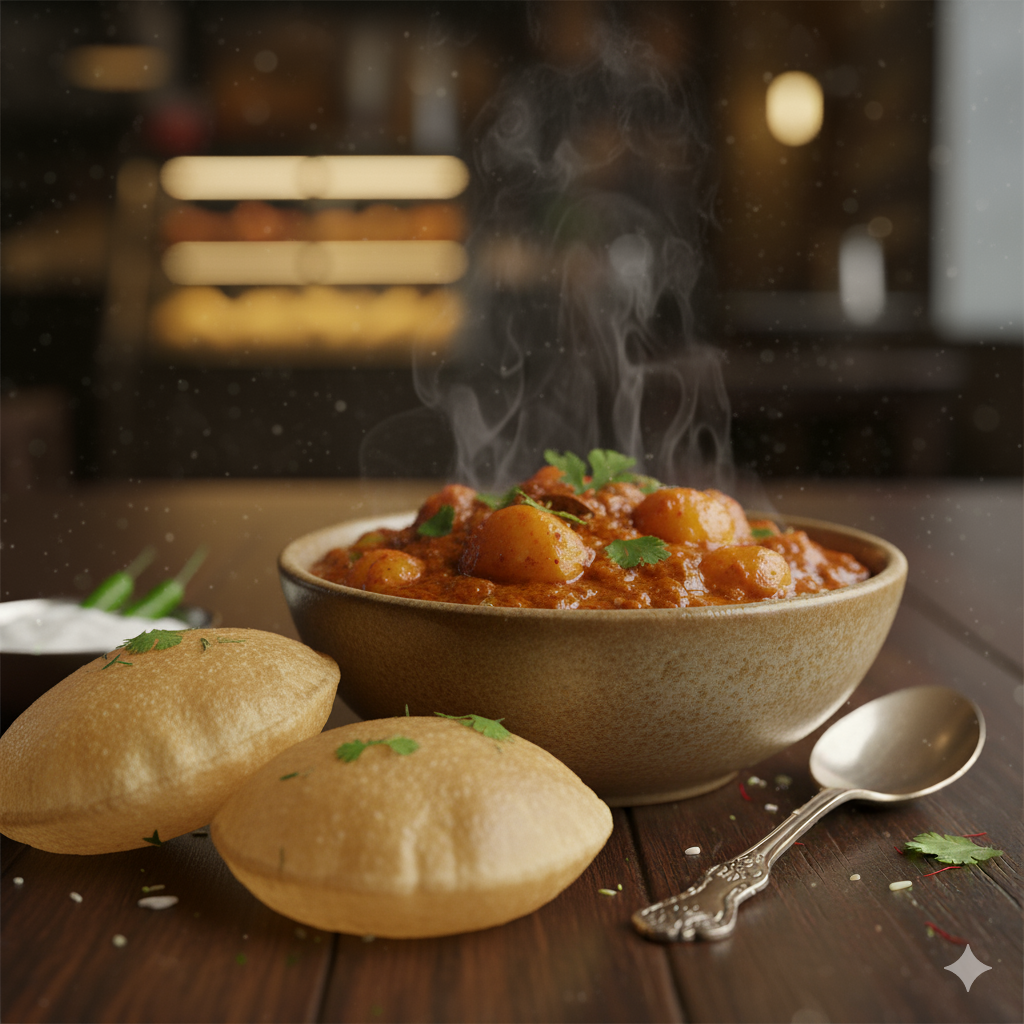 Aloo Curry + Puri (2 pcs)