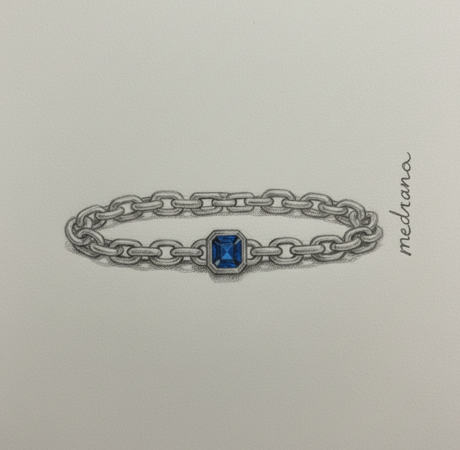 Link bracelet w blue royal topaz (Coming)