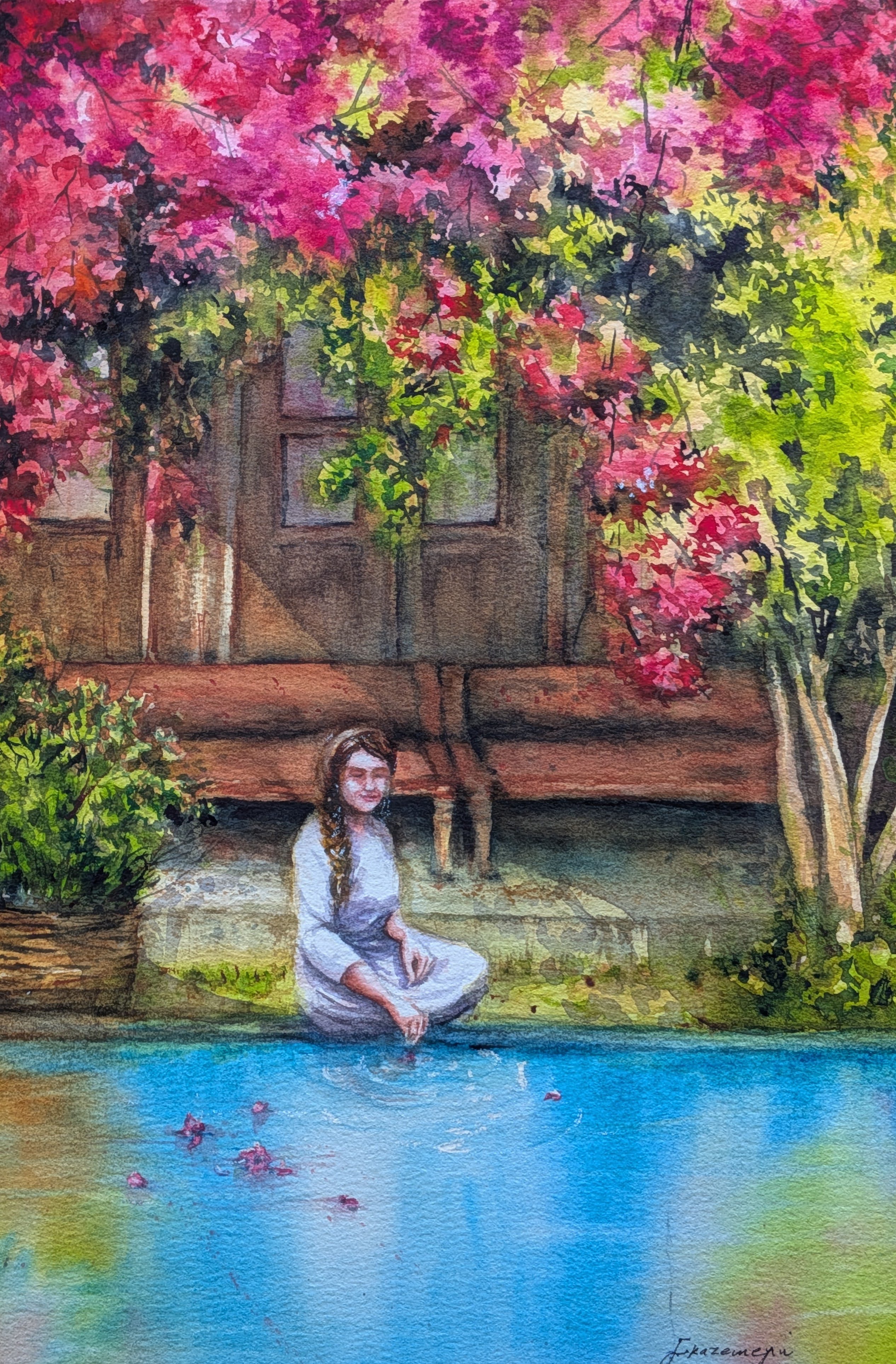 When the grandmother's backyard was full of blossoms