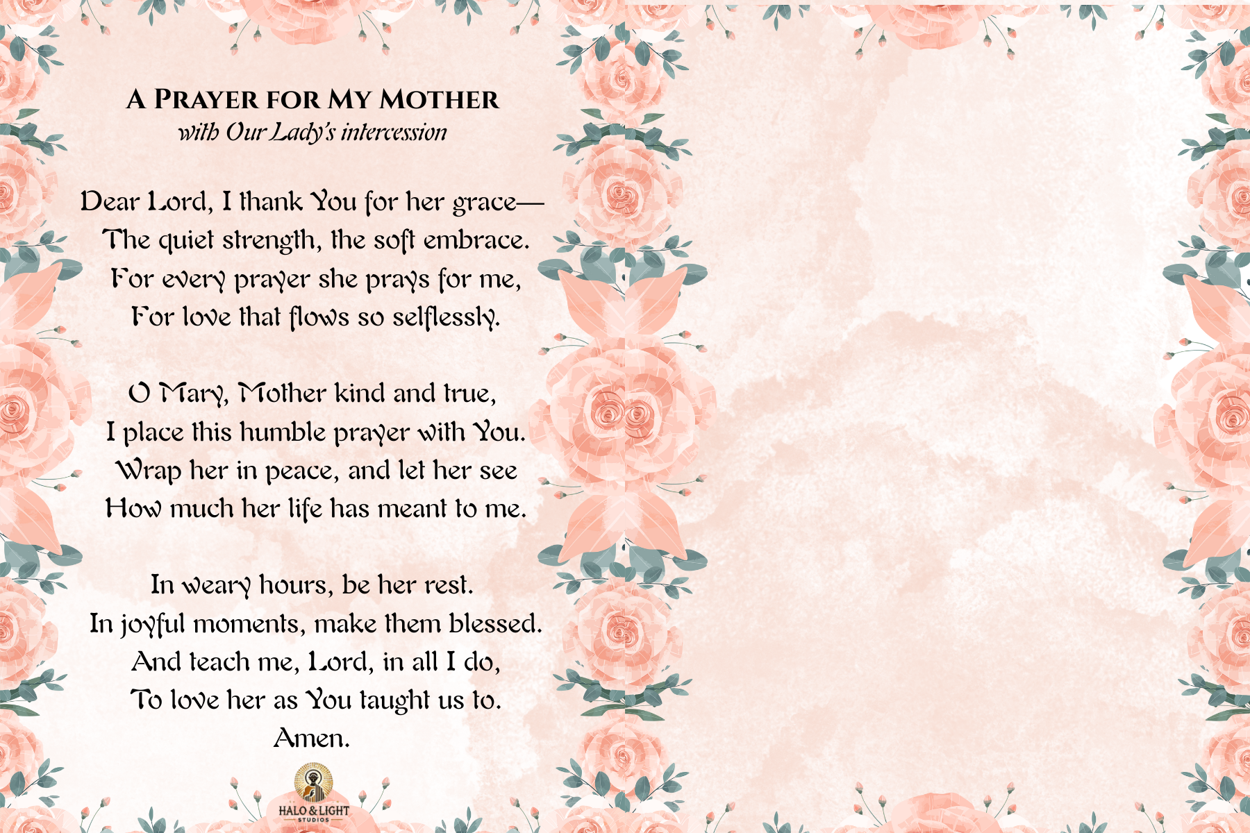 Mother’s Day Marian Prayer Card