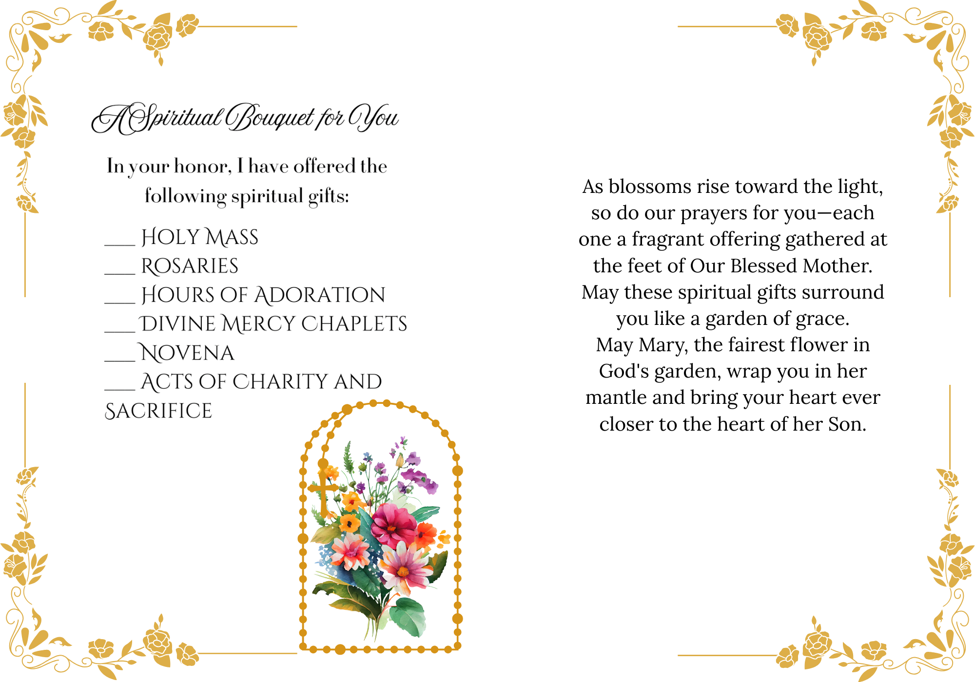 A Marian Spiritual Bouquet | Mary, the Fairest Flower 
