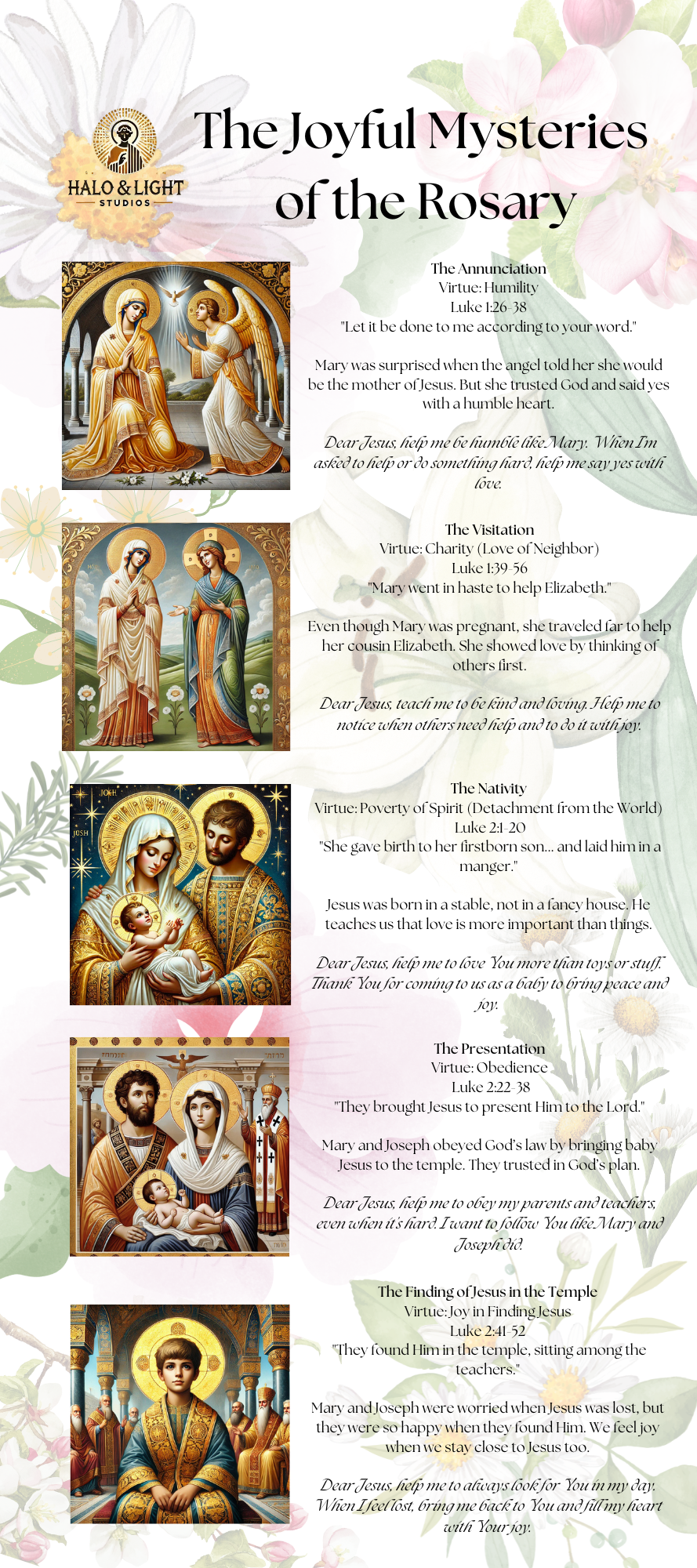 The Complete Rosary Mysteries Infographic