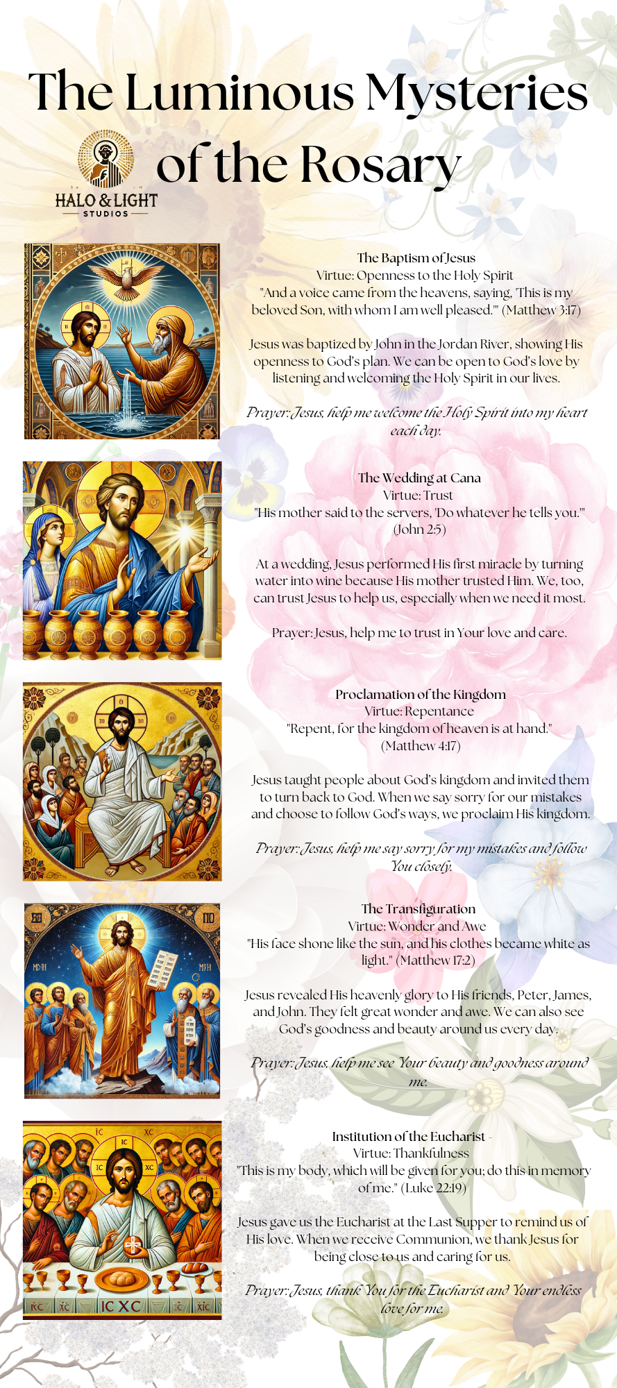 The Complete Rosary Mysteries Infographic