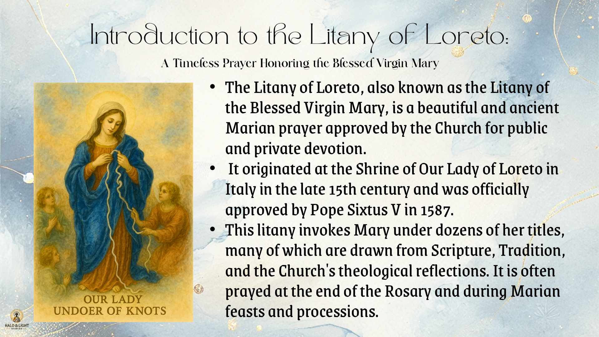Litany of Loreto Presentation – Marian Devotion with Original Artwork