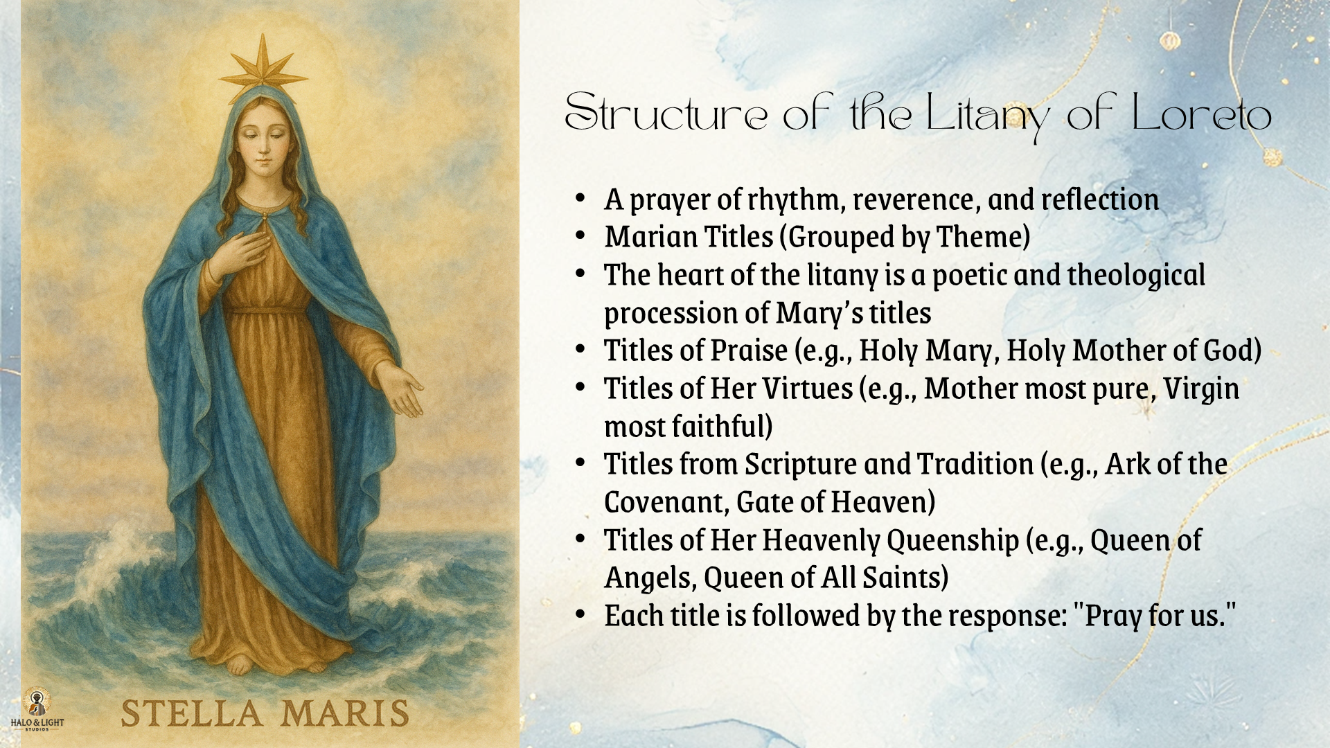 Litany of Loreto Presentation – Marian Devotion with Original Artwork