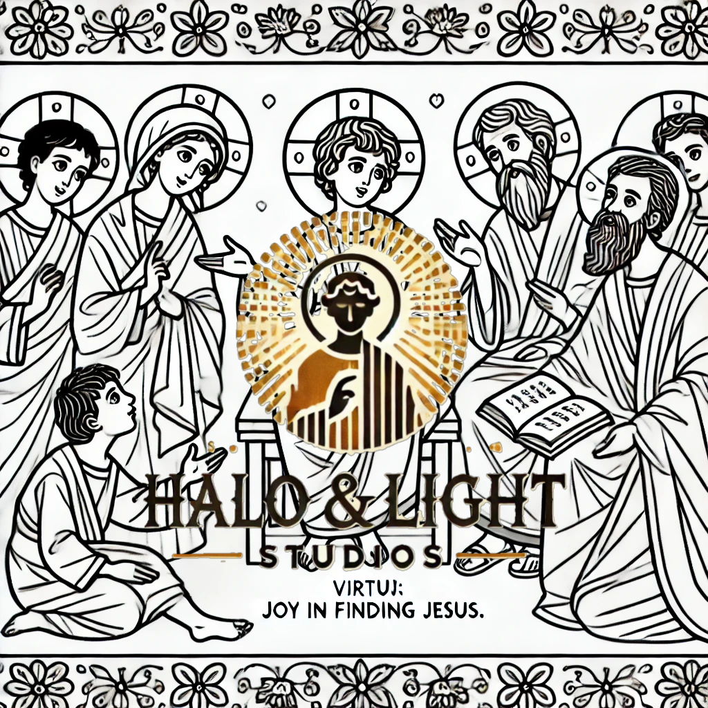 The First Joyful Mystery - Coloring Pages with Virtues 