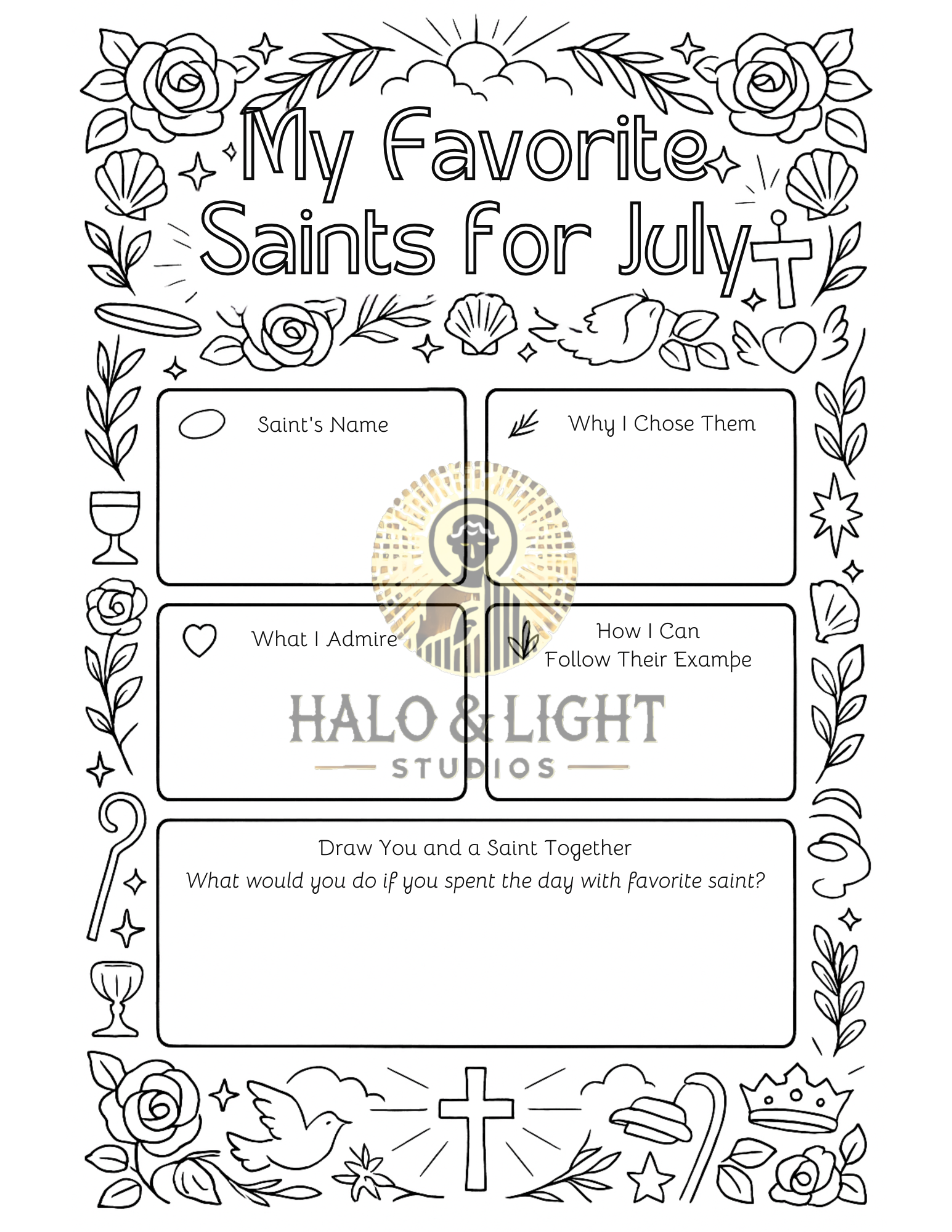 Walking with the Saints – July Edition Coloring Book