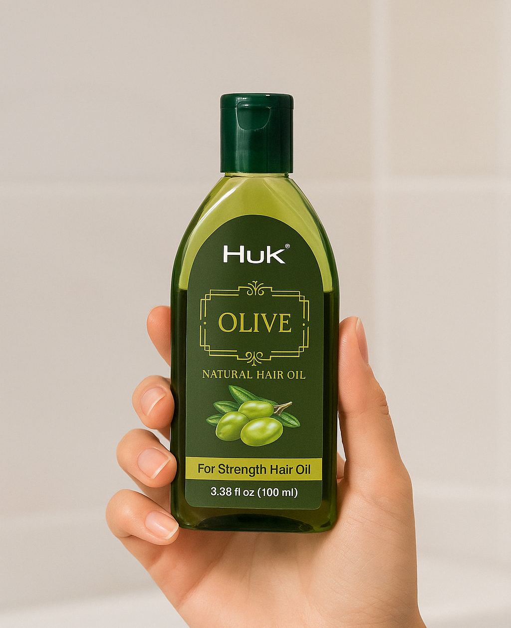 Huk Olive Hair Oil – Nourishing Care for Strong, Smooth & Healthy Hair