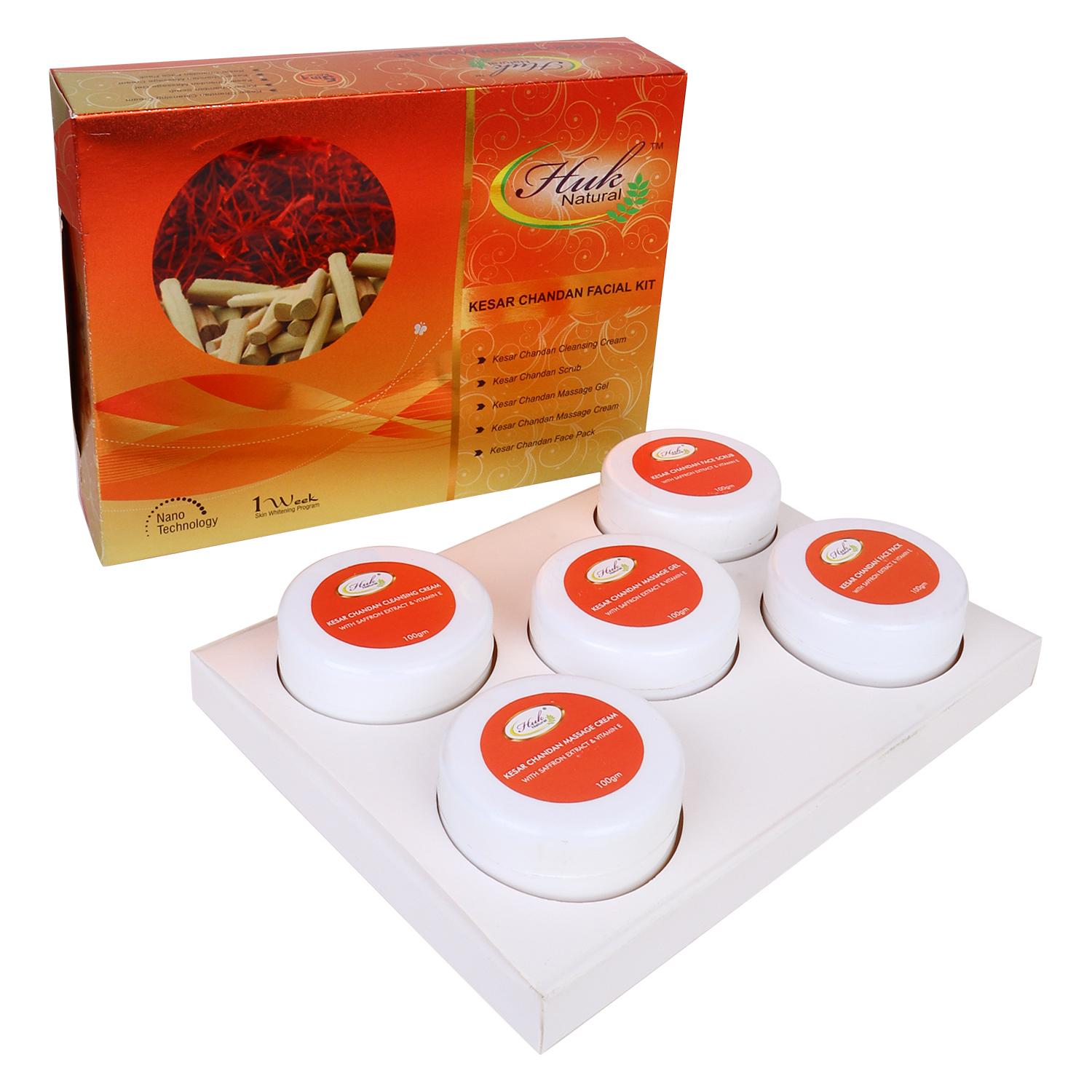 Huk Kesar Chandan Facial Kit With Sandalwood Oil