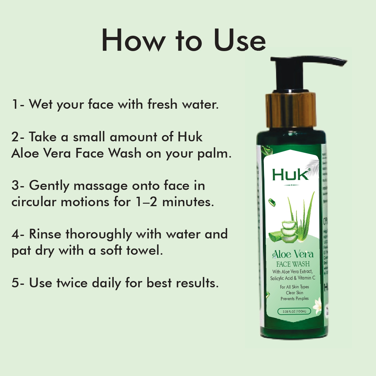 Huk Aloe Vera Face Wash with Natural Neem & Tulsi Oil