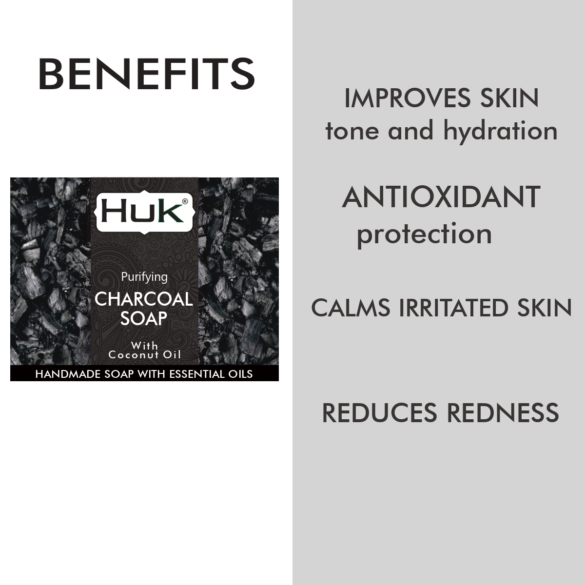 Huk Charcoal Soap – Deep Cleansing & Detoxifying Skin Care with Activated Charcoal