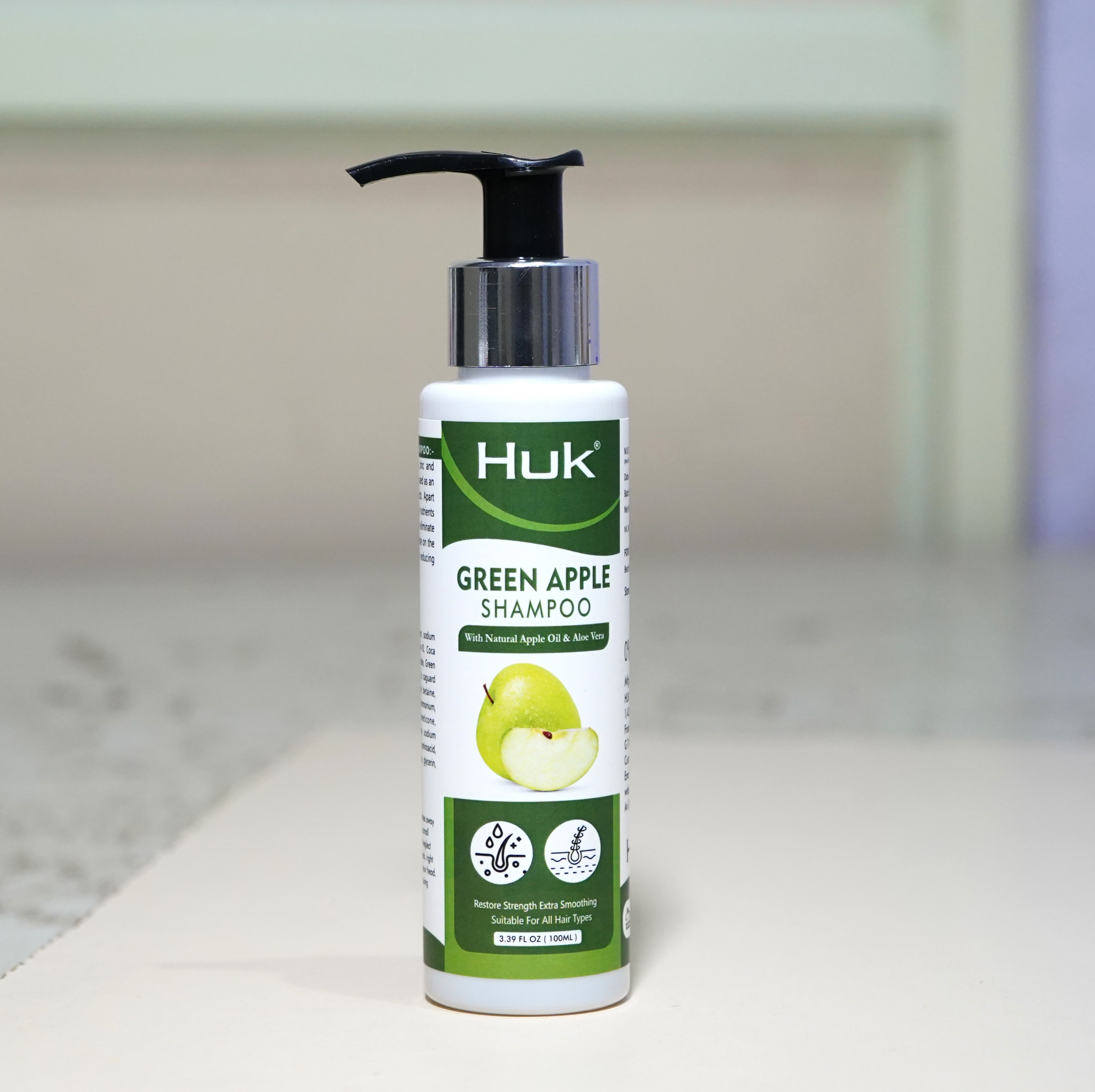 Huk Green Apple Shampoo – Soft, Shiny & Healthy Hair Naturally