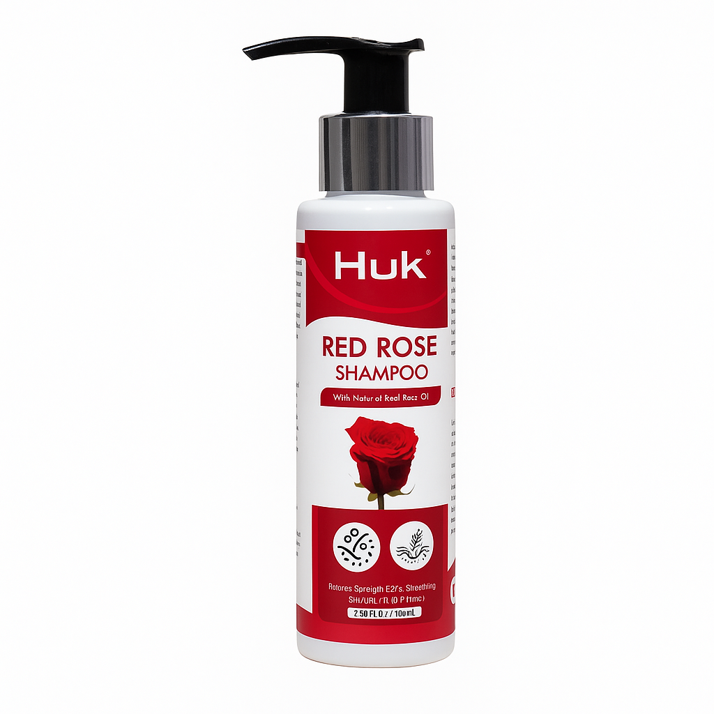Huk Red Rose Shampoo – Nourishing & Silky Hair with Natural Rose Extracts