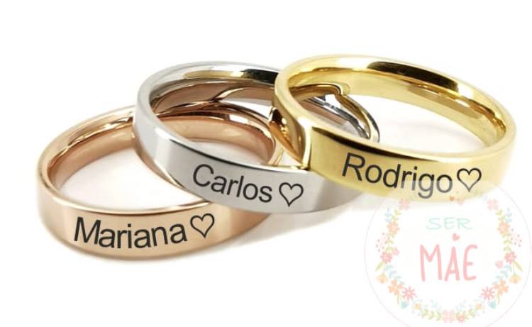 Conjunto de 3 Anéis Personalizados