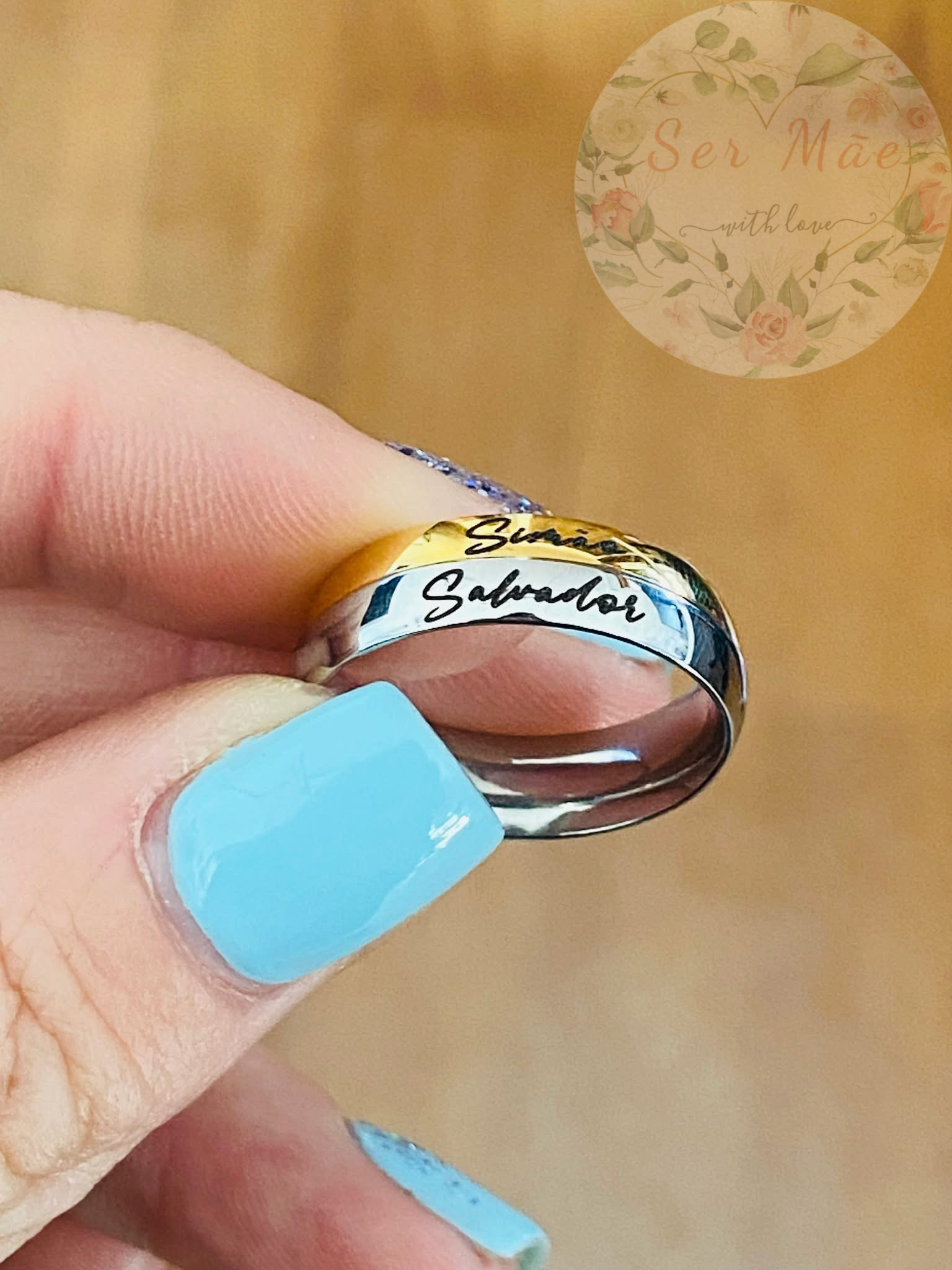 Aliança Bicolor Personalizada