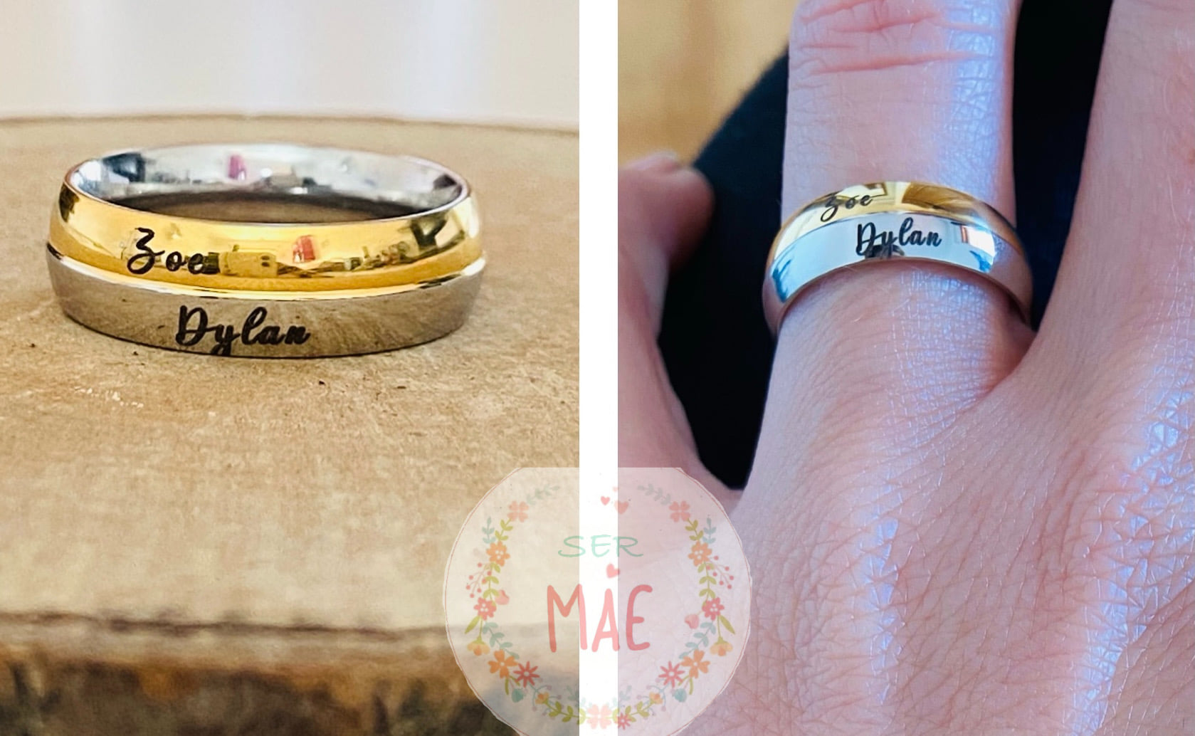Aliança Bicolor Personalizada