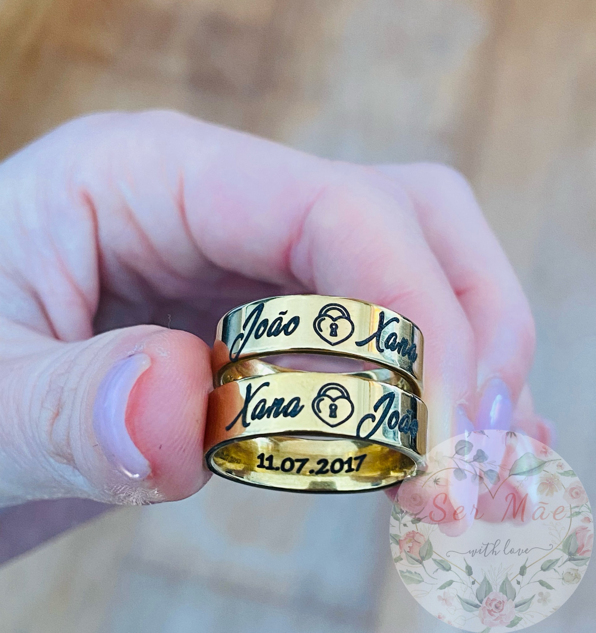 Conjunto 2 Anéis Personalizados 