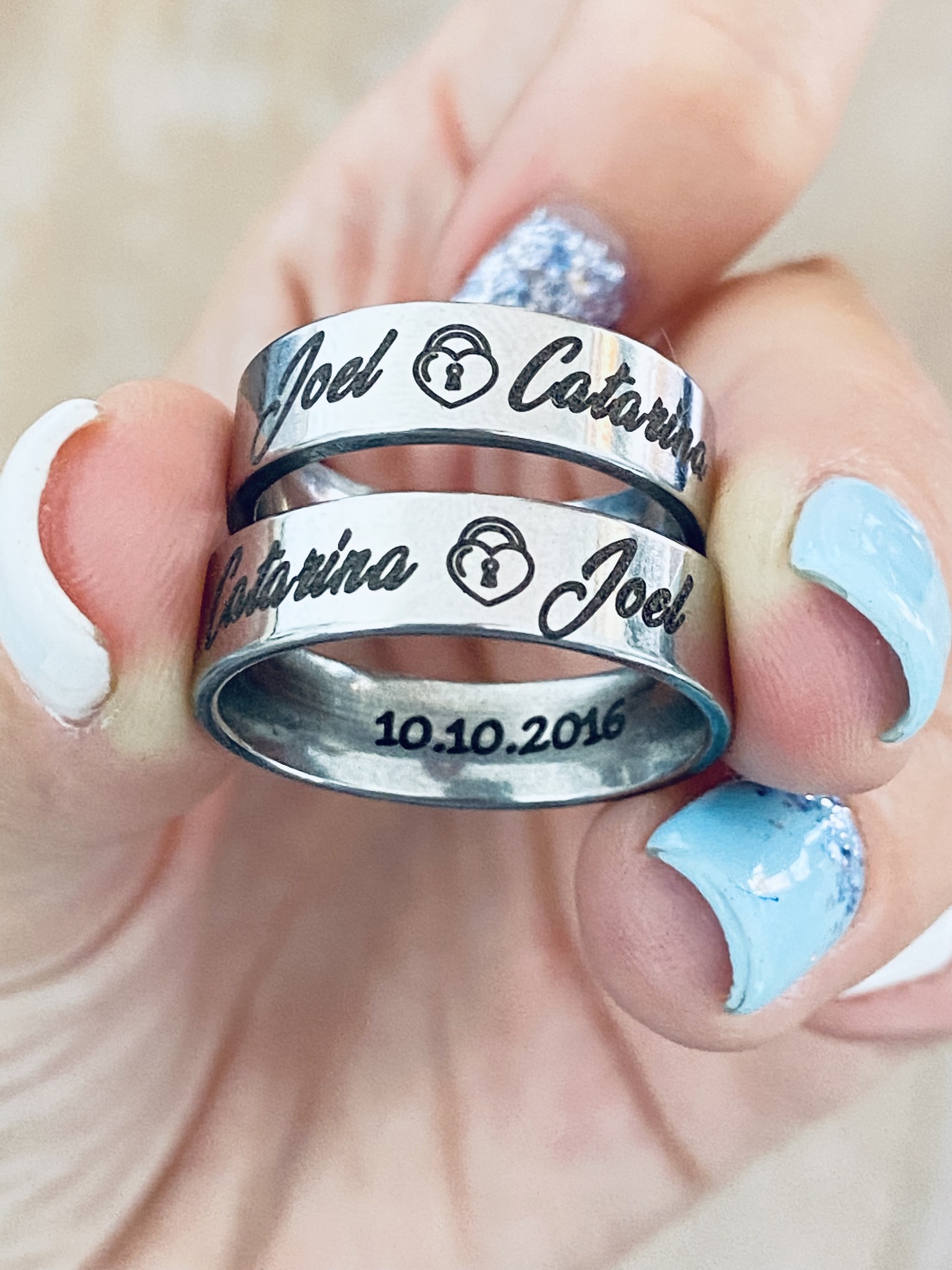 Conjunto 2 Anéis Personalizados 