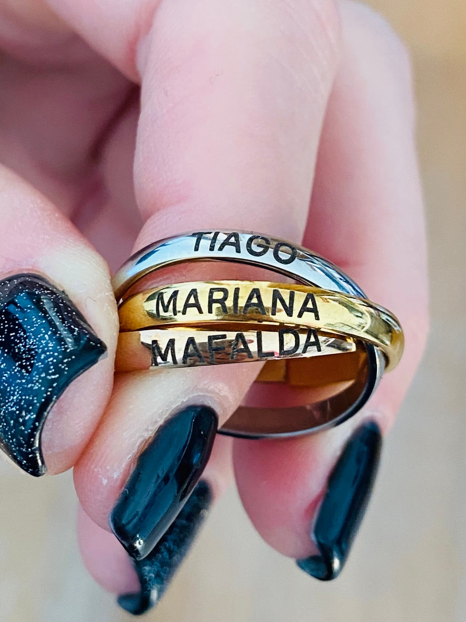 Anel Triplo Personalizado