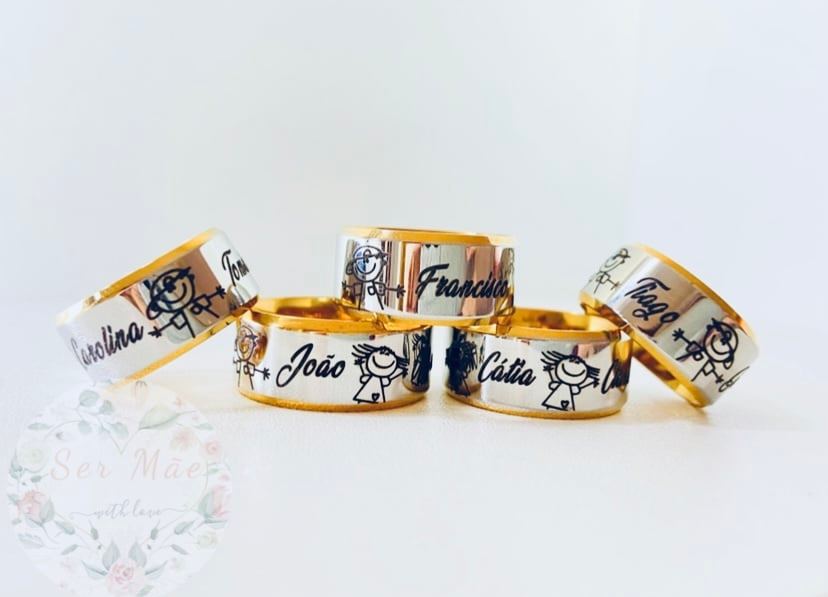 Aliança Bicolor Personalizada