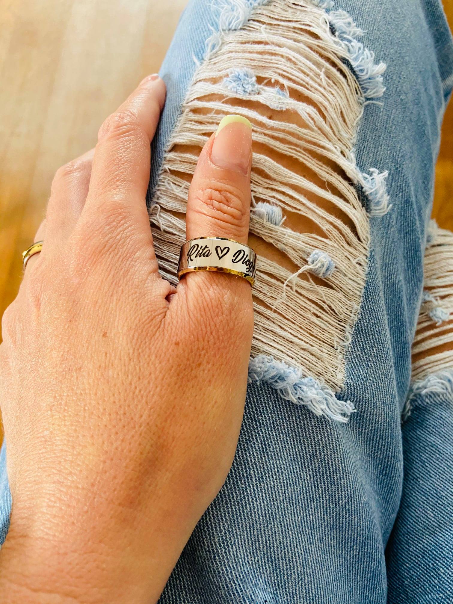 Aliança Bicolor Personalizada