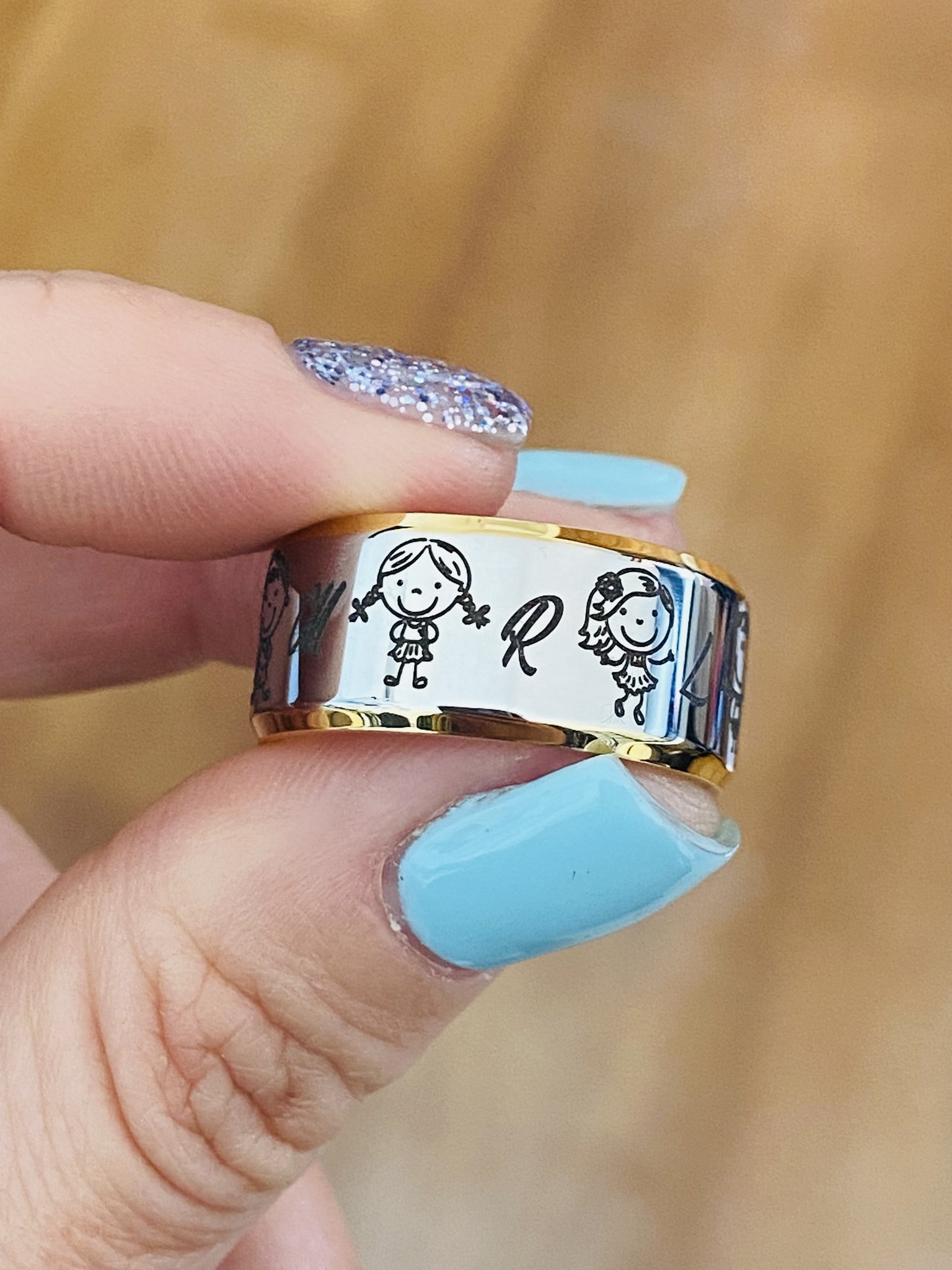 Aliança Bicolor Personalizada