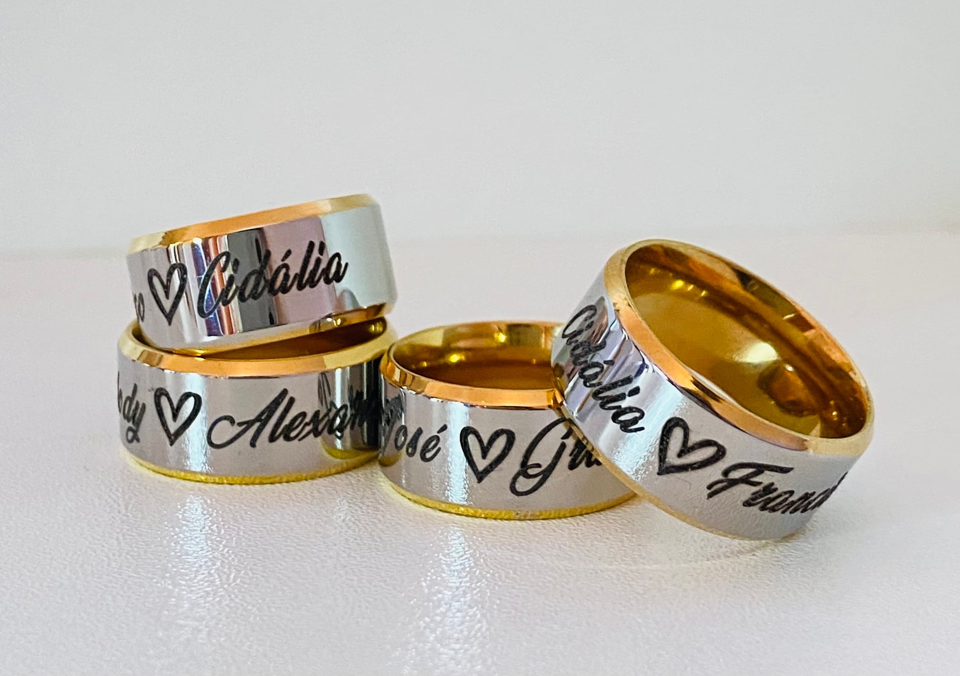 Aliança Bicolor Personalizada