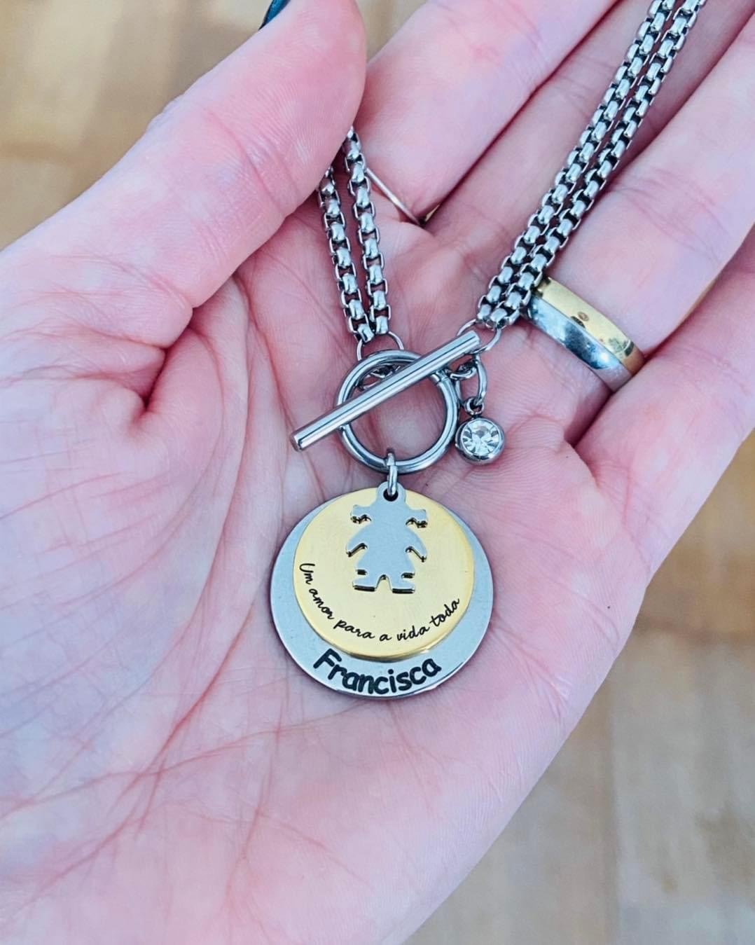 Colar Duplo com Medalhas personalizadas