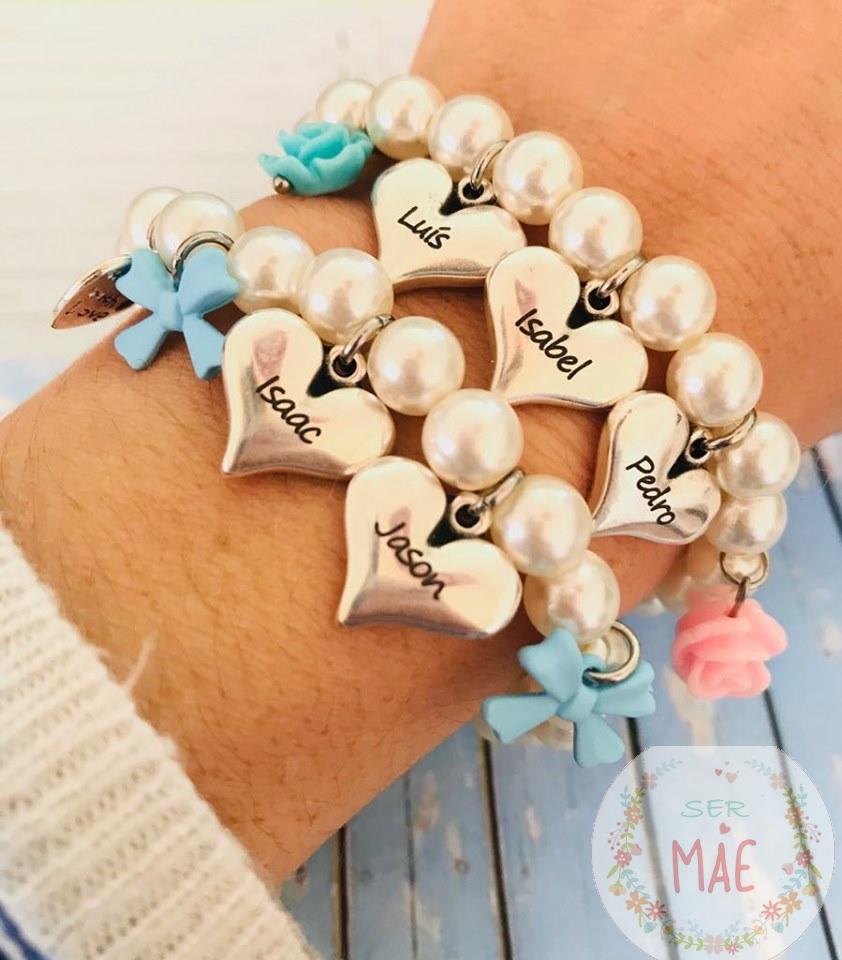 Pulseira Pérolas e Coração