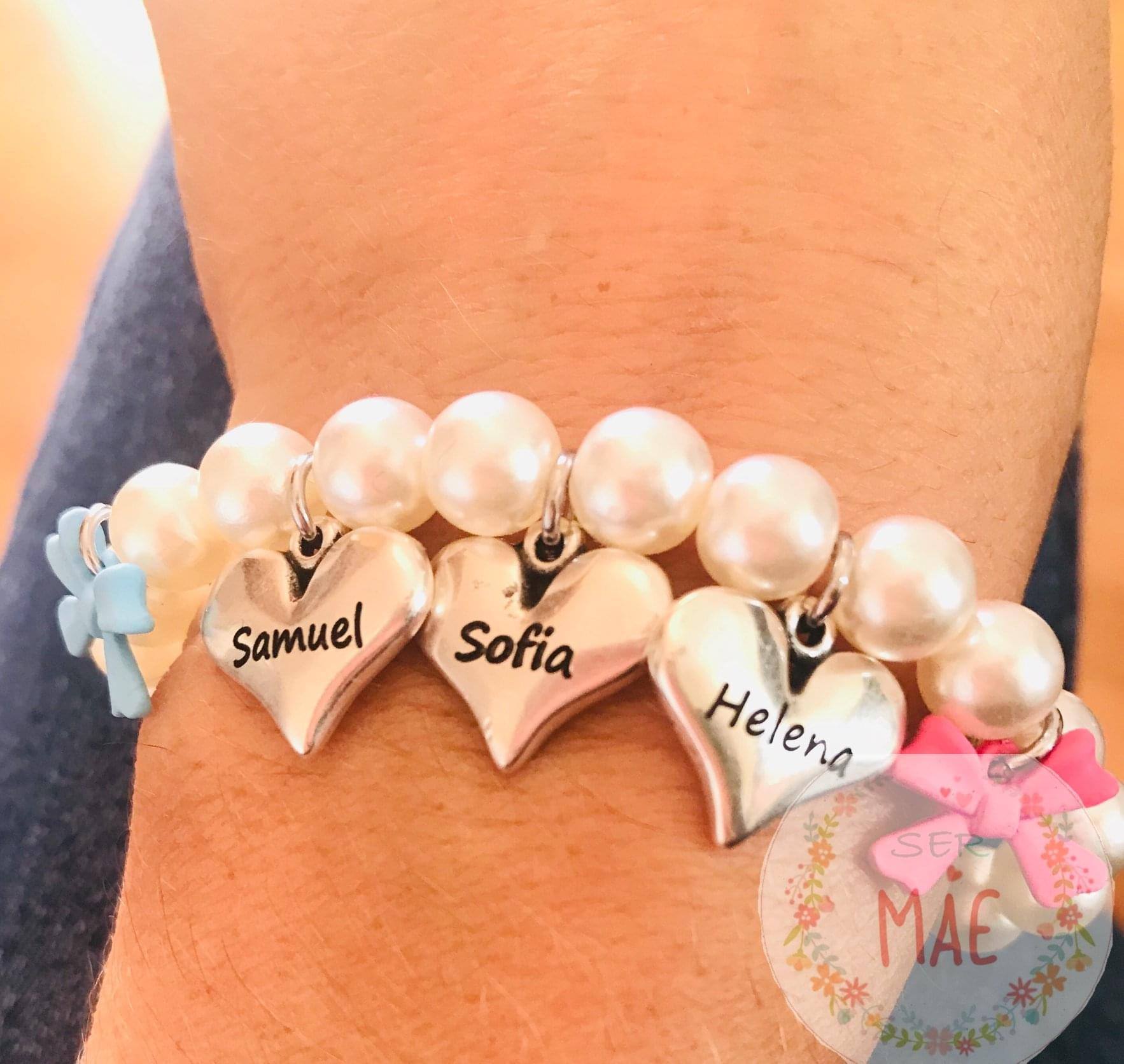 Pulseira Pérolas e Coração