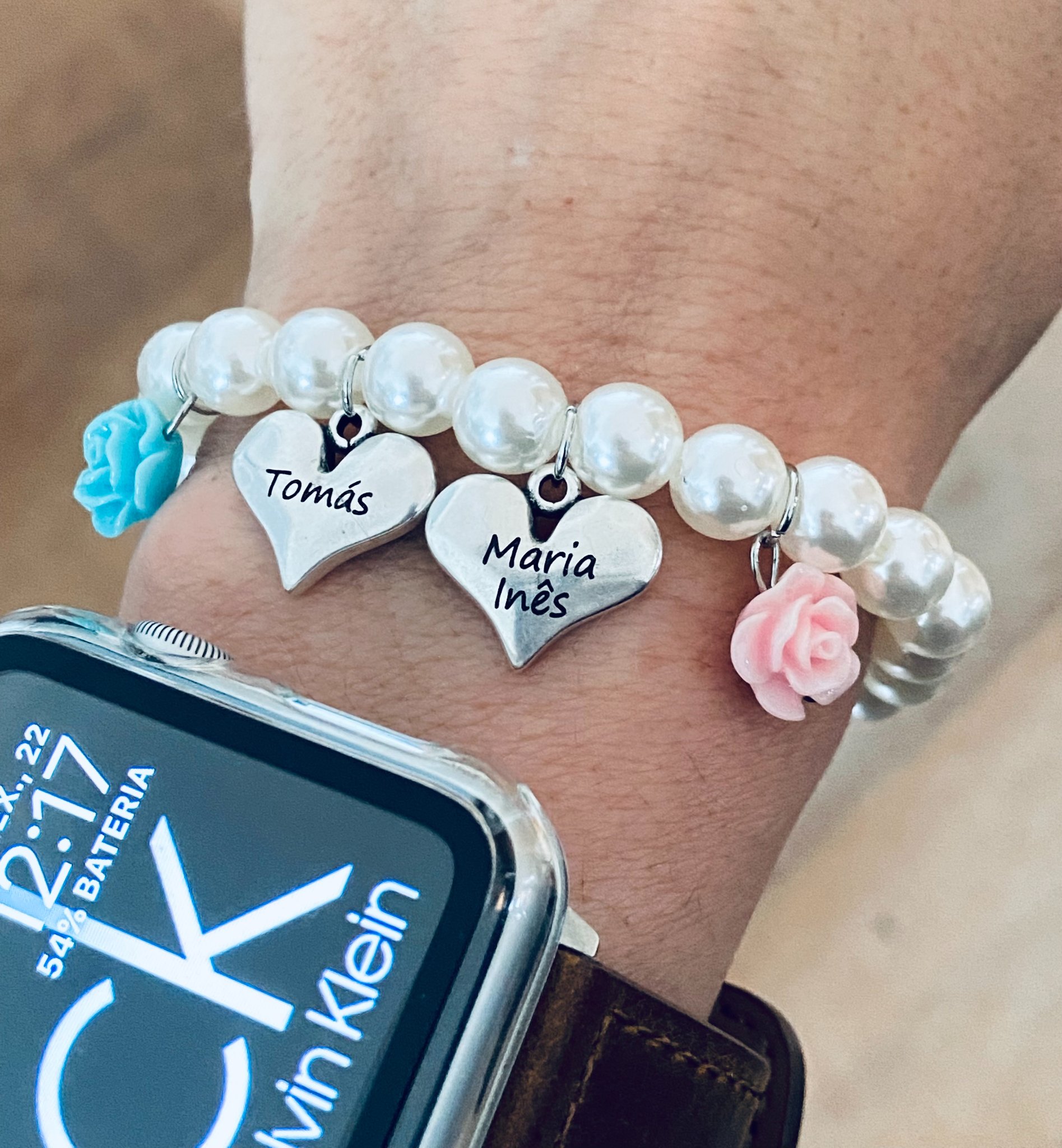Pulseira Pérolas e Coração