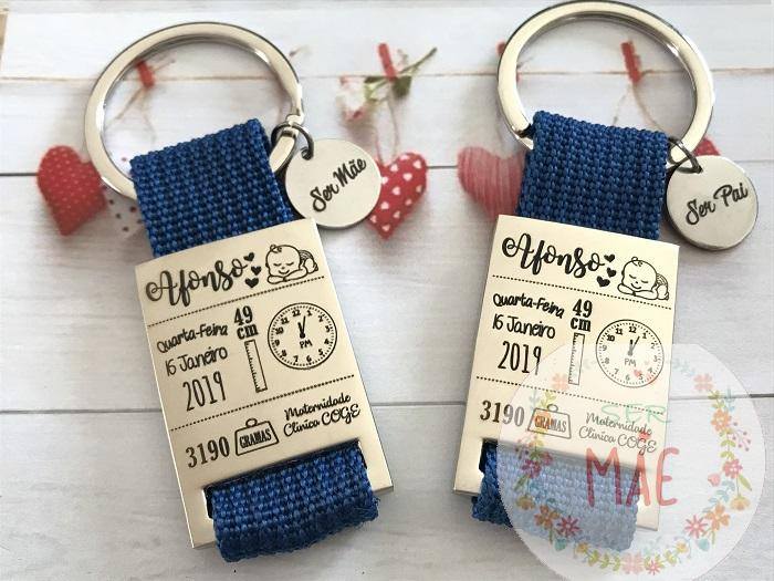 Porta-chaves com Dados Nascimento
