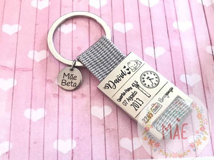 Porta-chaves com Dados Nascimento