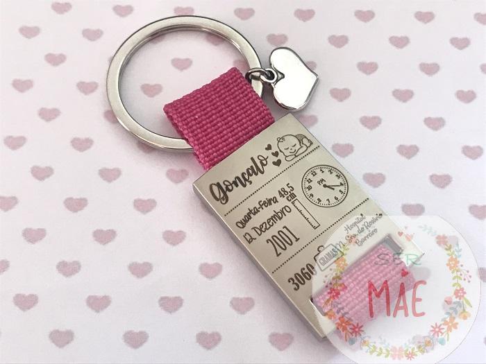Porta-chaves com Dados Nascimento