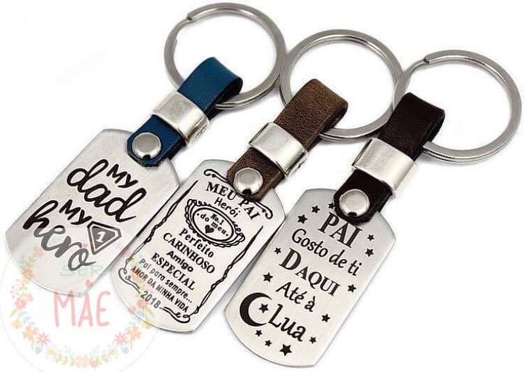 Porta-chaves em Couro com medalha personalizada